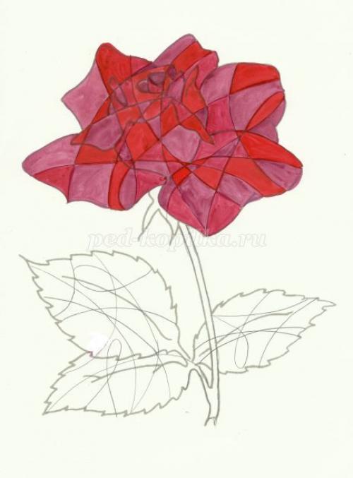 Витраж рисунок на бумаге простой. Рисование для школьников в технике: Витраж 06 Витраж рисунок на бумаге простой. Рисование для школьников в технике: Витраж 06