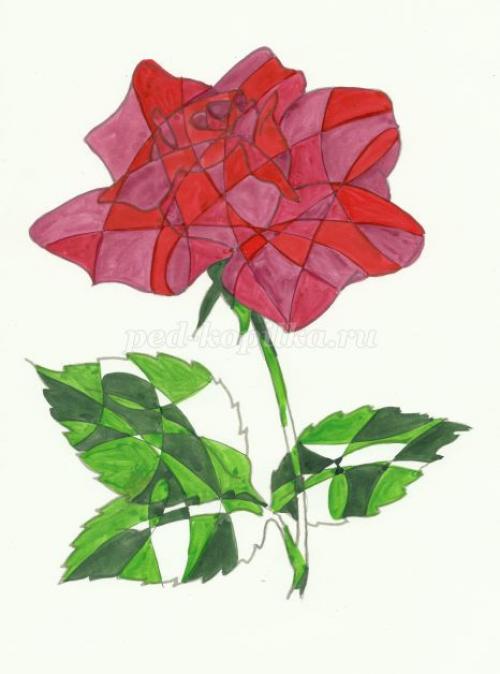 Витраж рисунок на бумаге простой. Рисование для школьников в технике: Витраж 08 Витраж рисунок на бумаге простой. Рисование для школьников в технике: Витраж 08