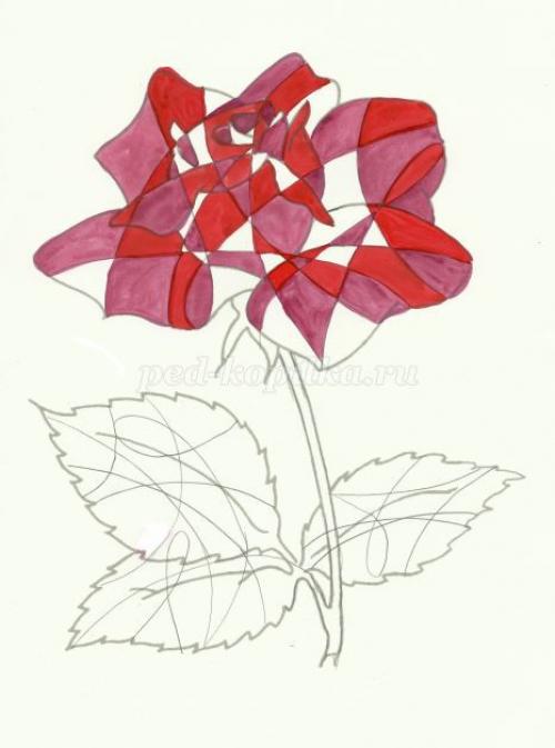 Витраж рисунок на бумаге простой. Рисование для школьников в технике: Витраж 05 Витраж рисунок на бумаге простой. Рисование для школьников в технике: Витраж 05