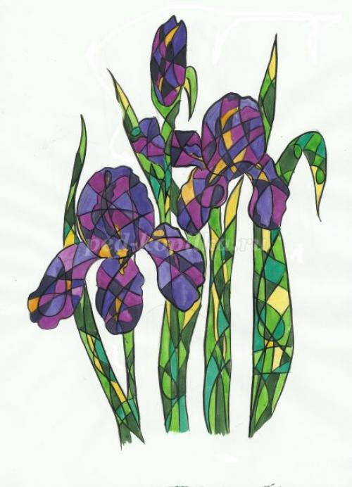 Витраж рисунок на бумаге простой. Рисование для школьников в технике: Витраж 12 Витраж рисунок на бумаге простой. Рисование для школьников в технике: Витраж 12