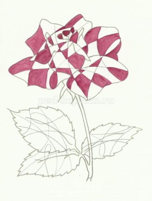 Витраж рисунок на бумаге простой. Рисование для школьников в технике: Витраж 04 Витраж рисунок на бумаге простой. Рисование для школьников в технике: Витраж 04