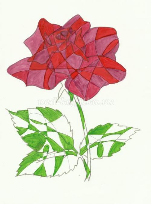 Витраж рисунок на бумаге простой. Рисование для школьников в технике: Витраж 07 Витраж рисунок на бумаге простой. Рисование для школьников в технике: Витраж 07