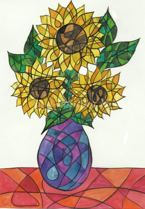Витраж рисунок на бумаге простой. Рисование для школьников в технике: Витраж 10 Витраж рисунок на бумаге простой. Рисование для школьников в технике: Витраж 10