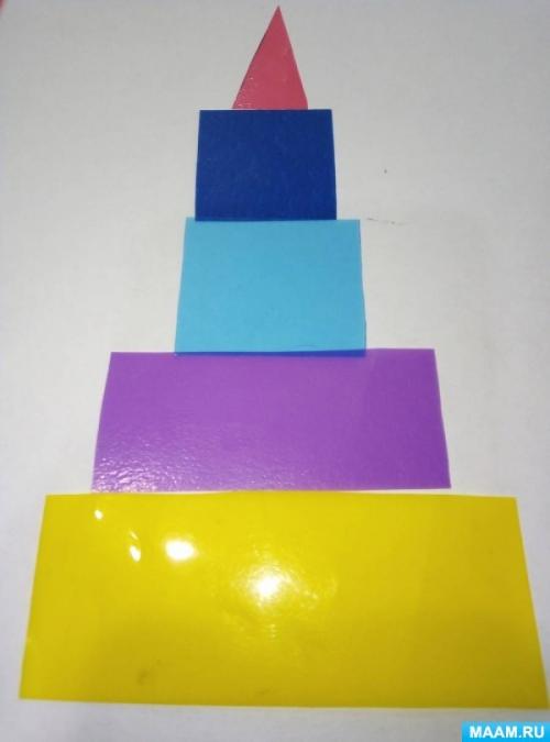 Аппликация витраж из цветной бумаги.  Основная часть занятия