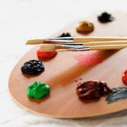 Смешивание красок масло. 