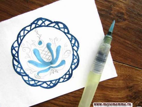 Роспись тарелок для детей. Как нарисовать тарелку с росписью гжель