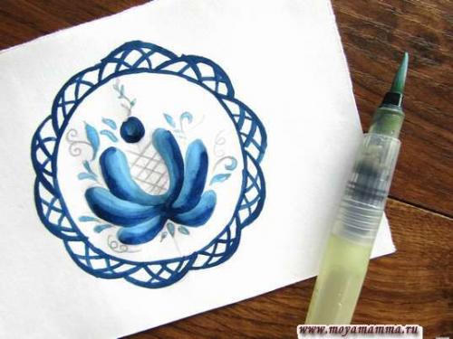 Роспись тарелок для детей. Как нарисовать тарелку с росписью гжель