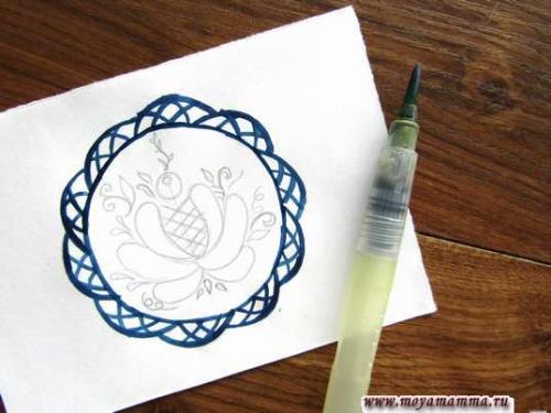 Роспись тарелок для детей. Как нарисовать тарелку с росписью гжель