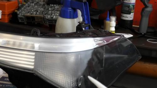 Восстановление фар горелкой. Процесс химической полировки