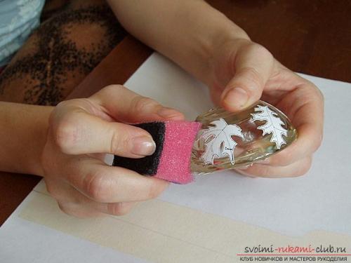 Техника росписи по стеклу акриловыми красками. Второй вариант 01 Техника росписи по стеклу акриловыми красками. Второй вариант 01