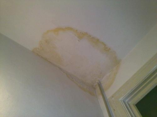 Не закрашиваются пятна на потолке. Разводы на потолке