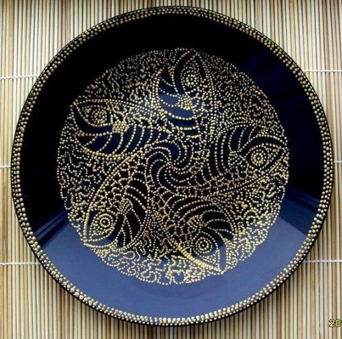 Роспись по стеклу витражными и акриловыми красками. Роспись посуды 03