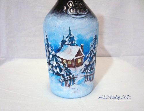 Роспись по стеклу витражными и акриловыми красками. Роспись посуды 01