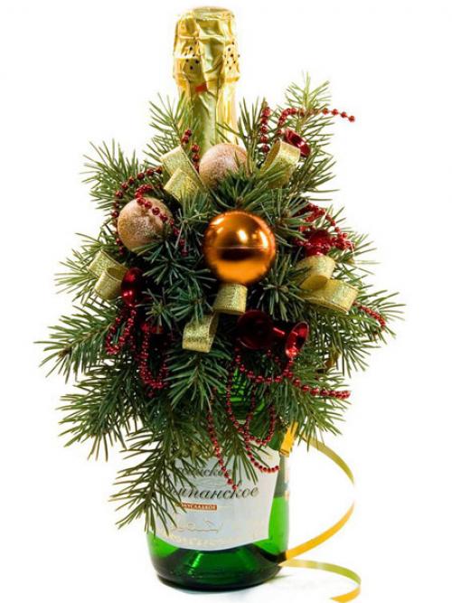 Как покрасить бутылку шампанского на Новый год. Как украсить шампанское на Новый год своими руками: 50 идей