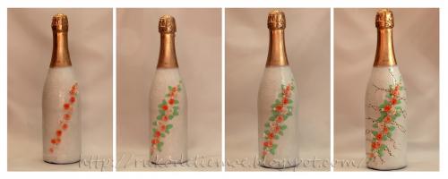 Украшение бутылок на свадьбу своими руками пошагово. Техники украшения свадебных бутылок своими руками, интересные идеи для новичков