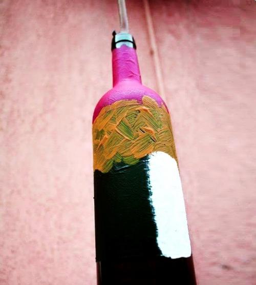 Как покрасить стеклянную бутылку гуашью. Роспись бутылок