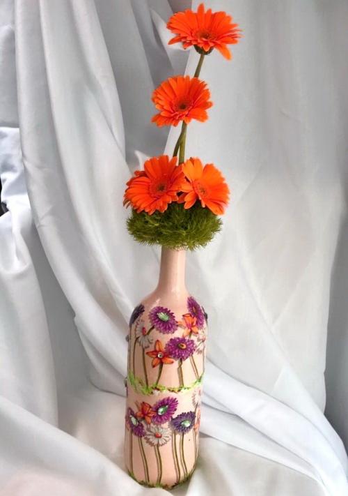 Как покрасить стеклянную бутылку гуашью. Роспись бутылок