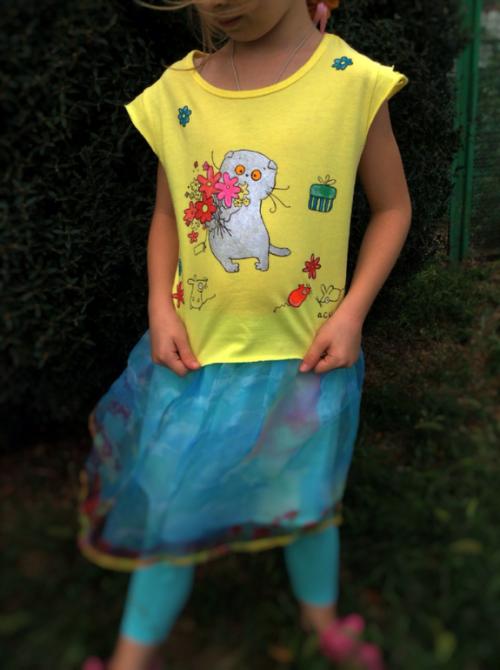 Акриловые краски по ткани, как стирать. Футболочка с ручной росписью и рекомендации по уходу!